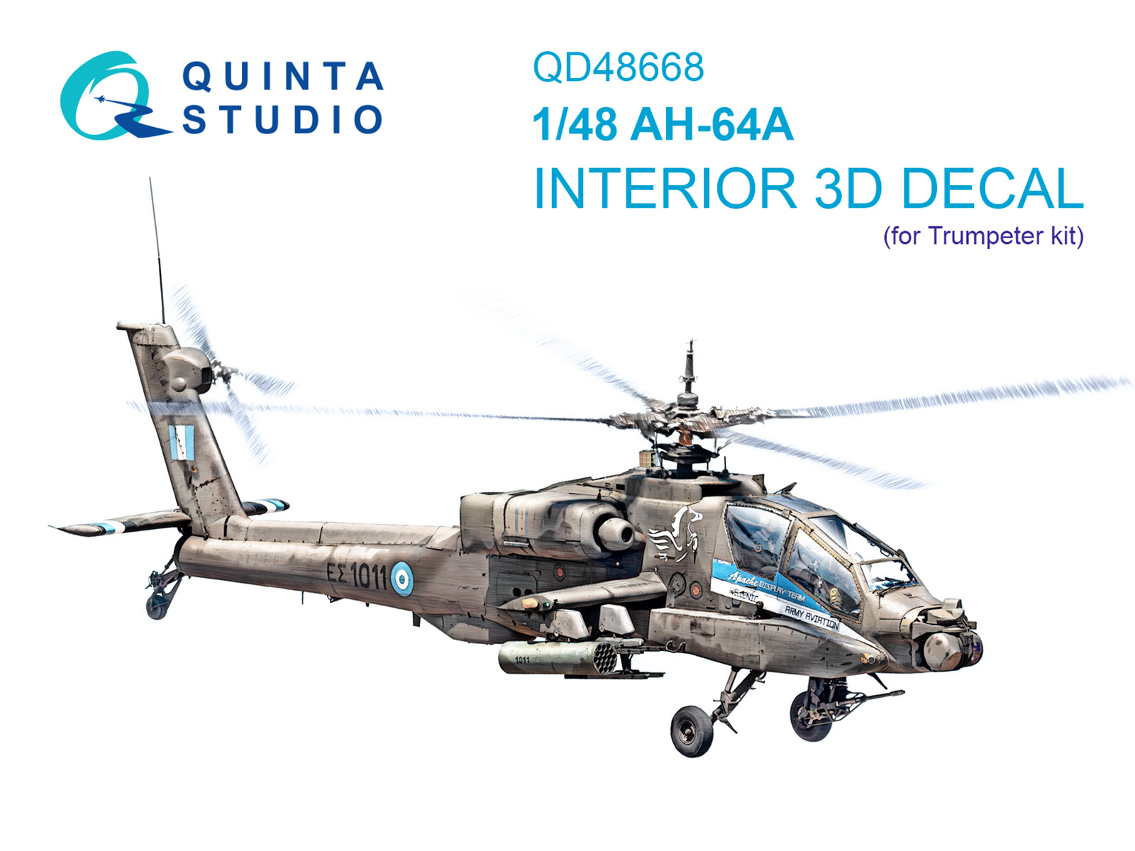 AH-64A 3D-Printed & coloured Interior on decal paper (Trumpeter)