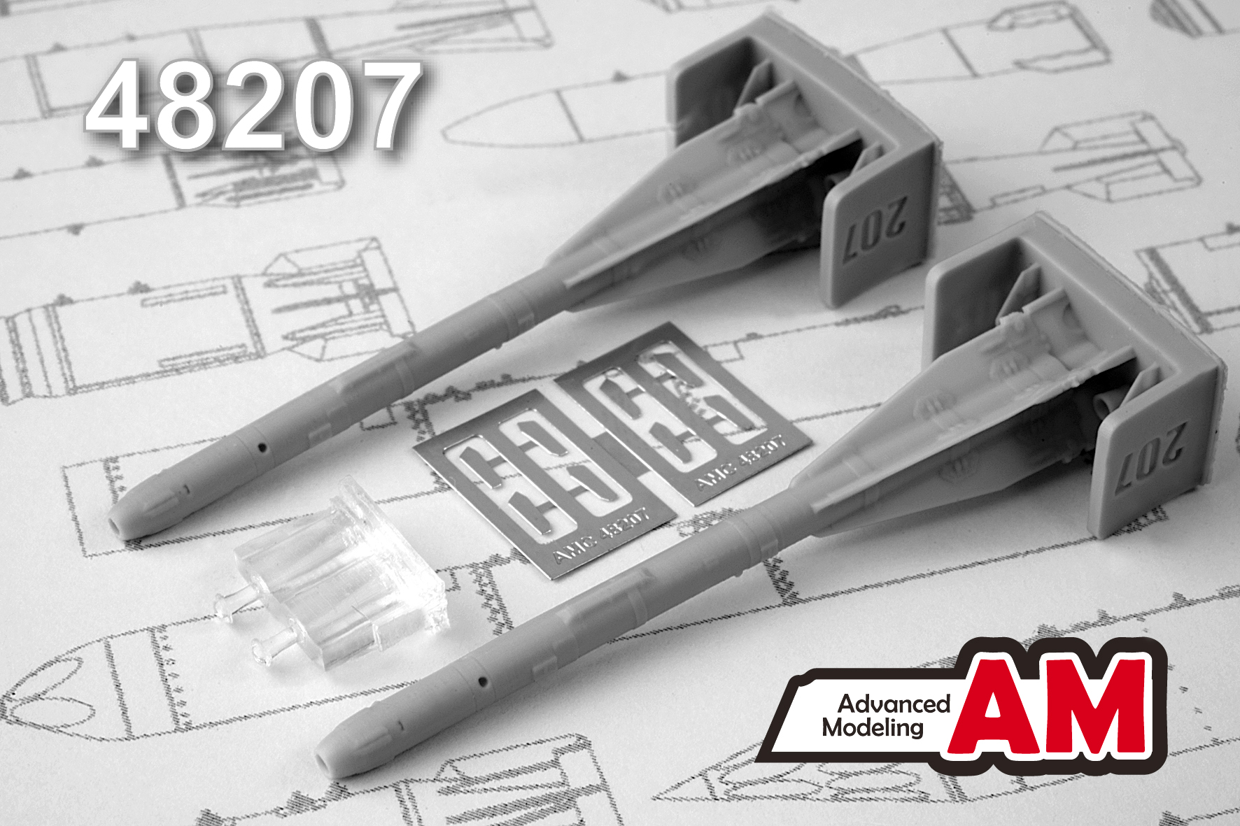 Additions (3D resin printing) 1/48 R-69 Air to Air missile (Advanced Modeling) 