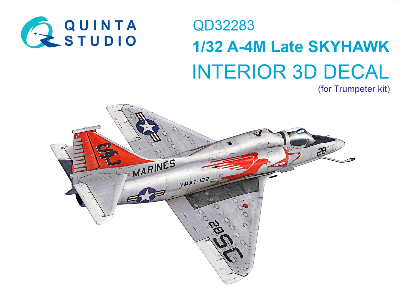 A-4M Late Skyhawk 3D-Printed & coloured Interior on decal paper (Trumpeter)