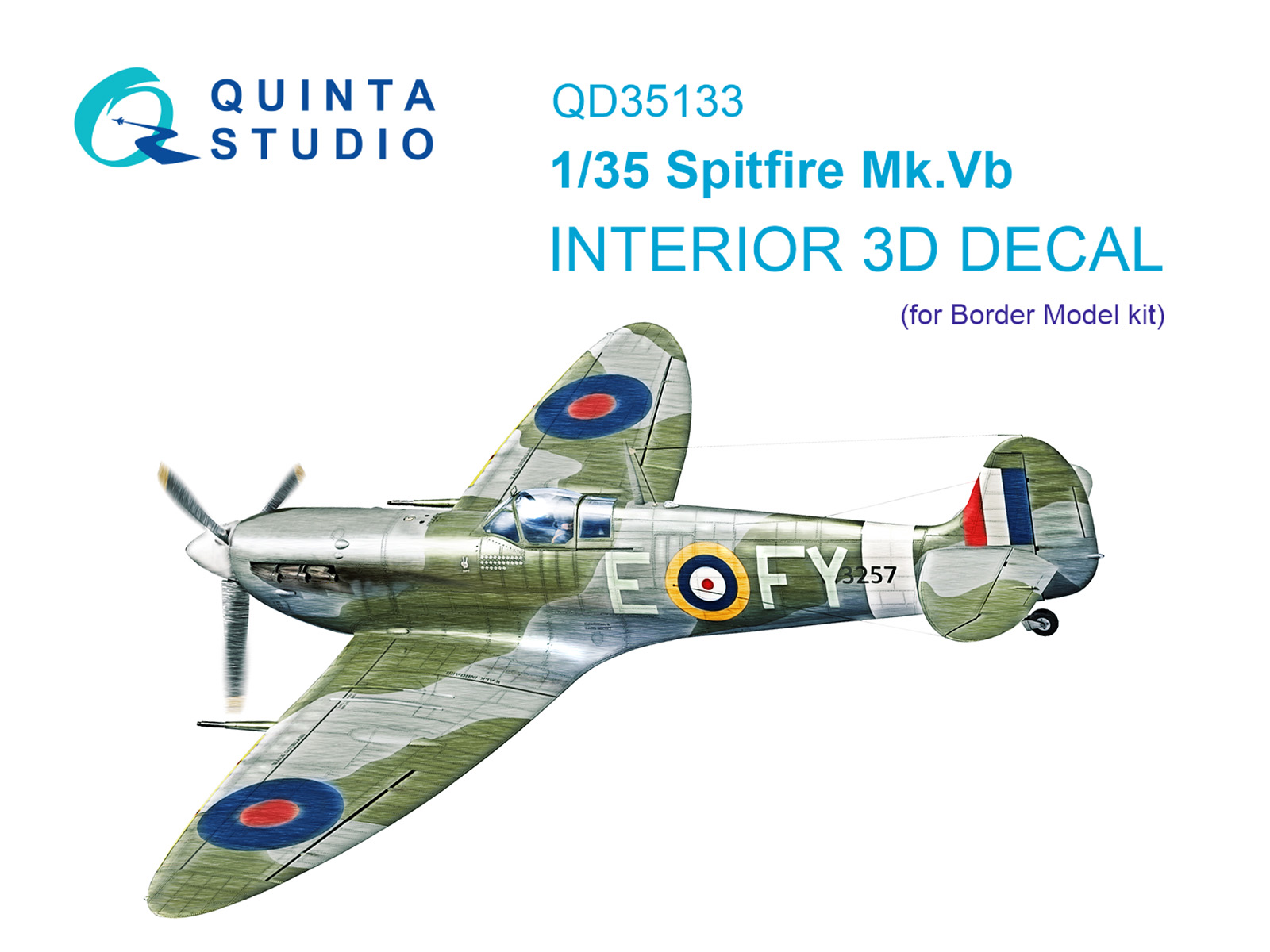 Spitfire Mk. Vb 3D-Printed & coloured Interior on decal paper (Border model)