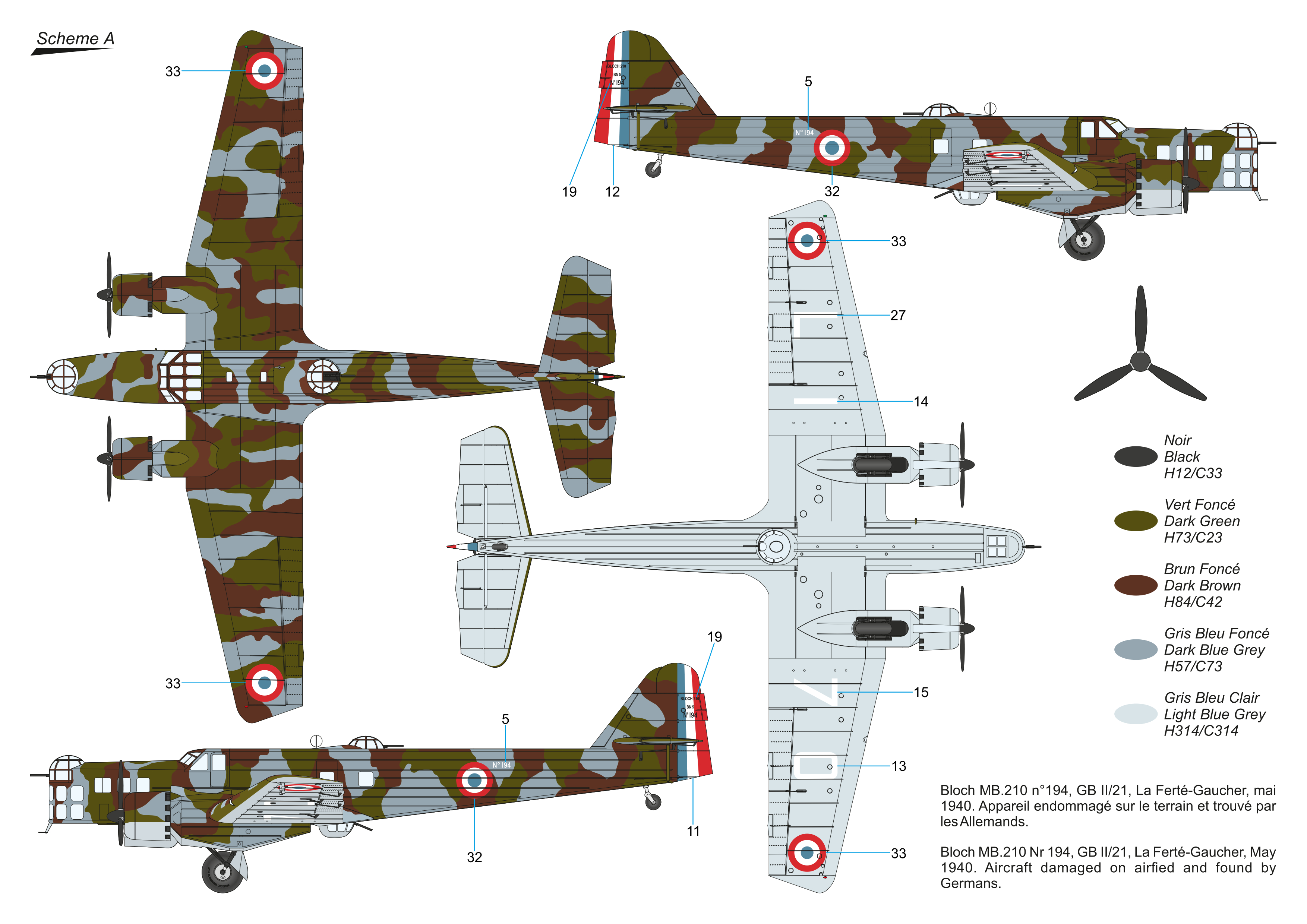 Model kit 1/72 Bloch MB.210 (Frrom-Azur)