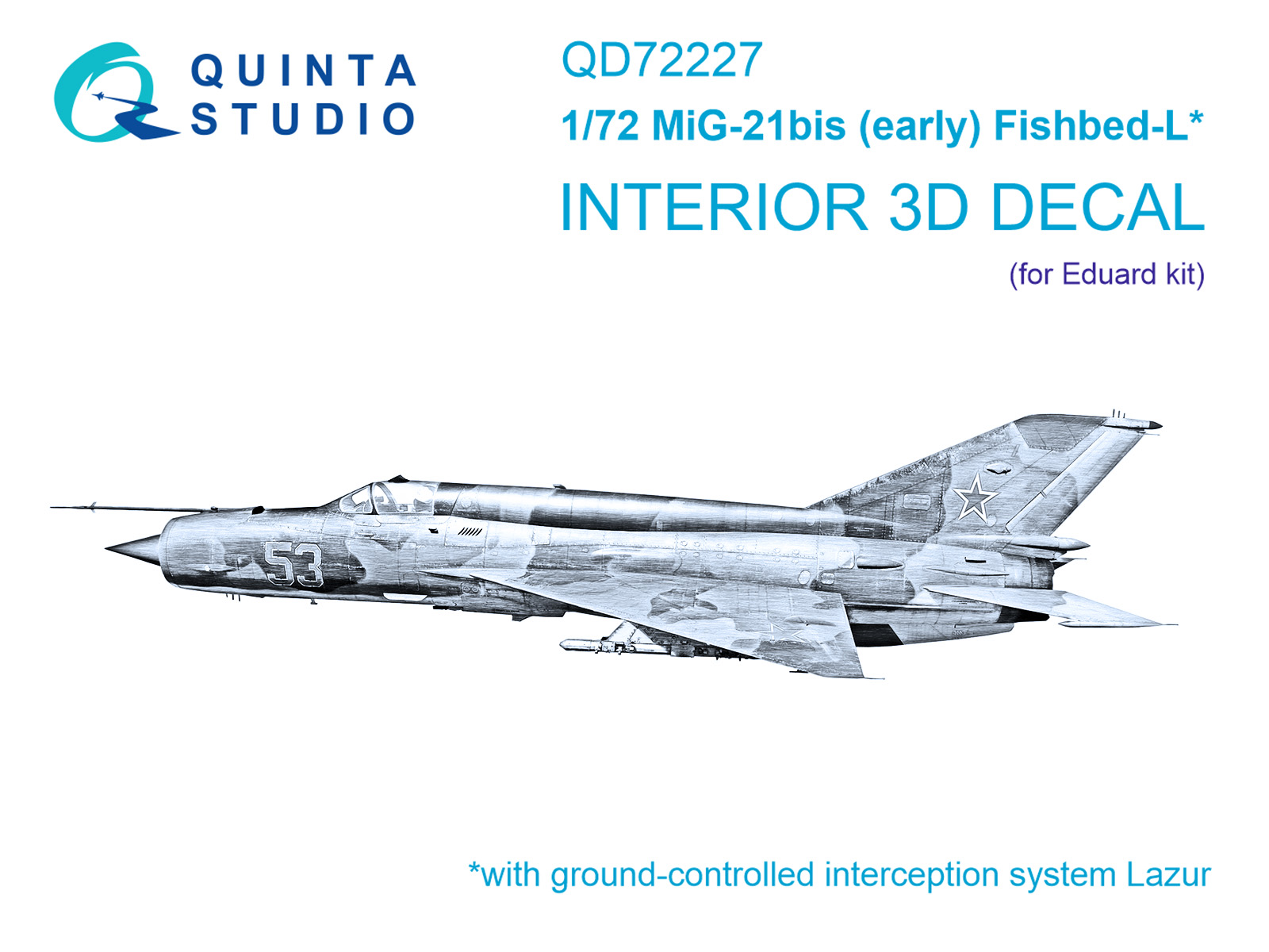 MiG-21bis early 3D-Printed & coloured Interior on decal paper (Eduard)