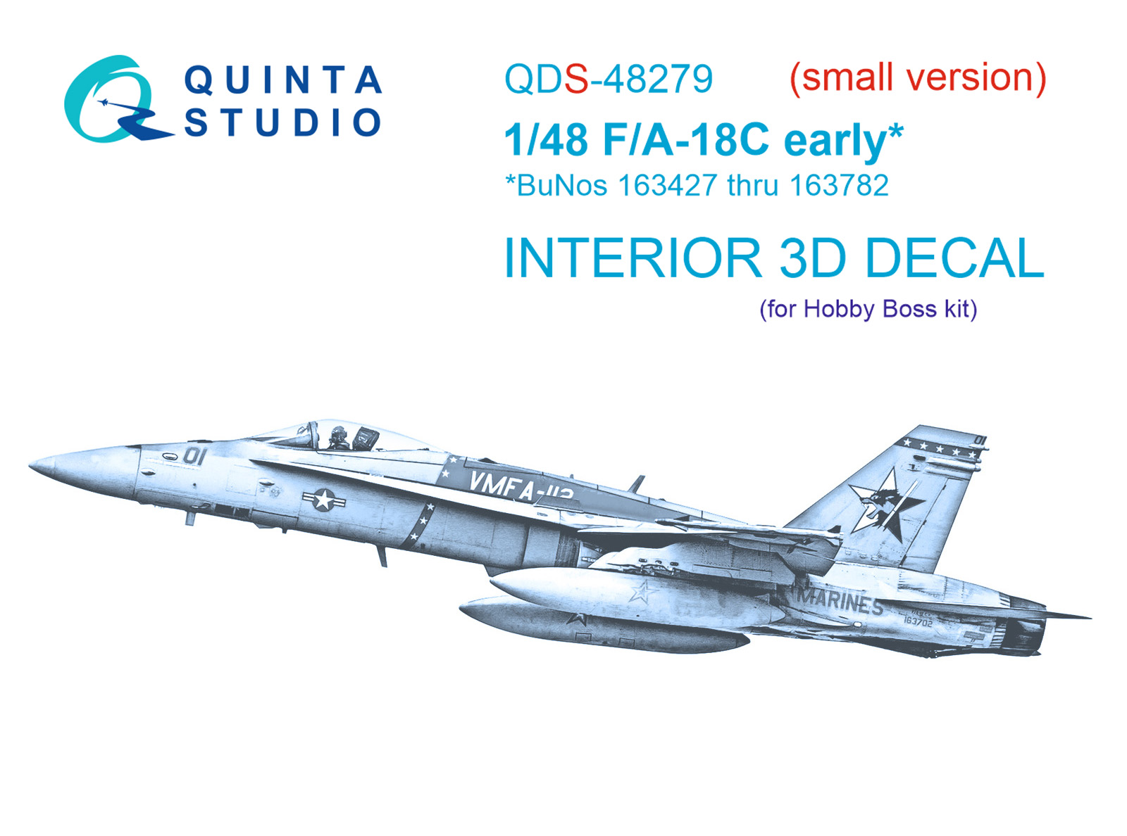 F/A-18C early 3D-Printed & coloured Interior on decal paper (HobbyBoss)(Small version)