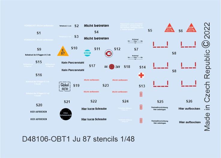 Decal 1/48 Ju 87 stencils (HAS/AIR/ITAL)
