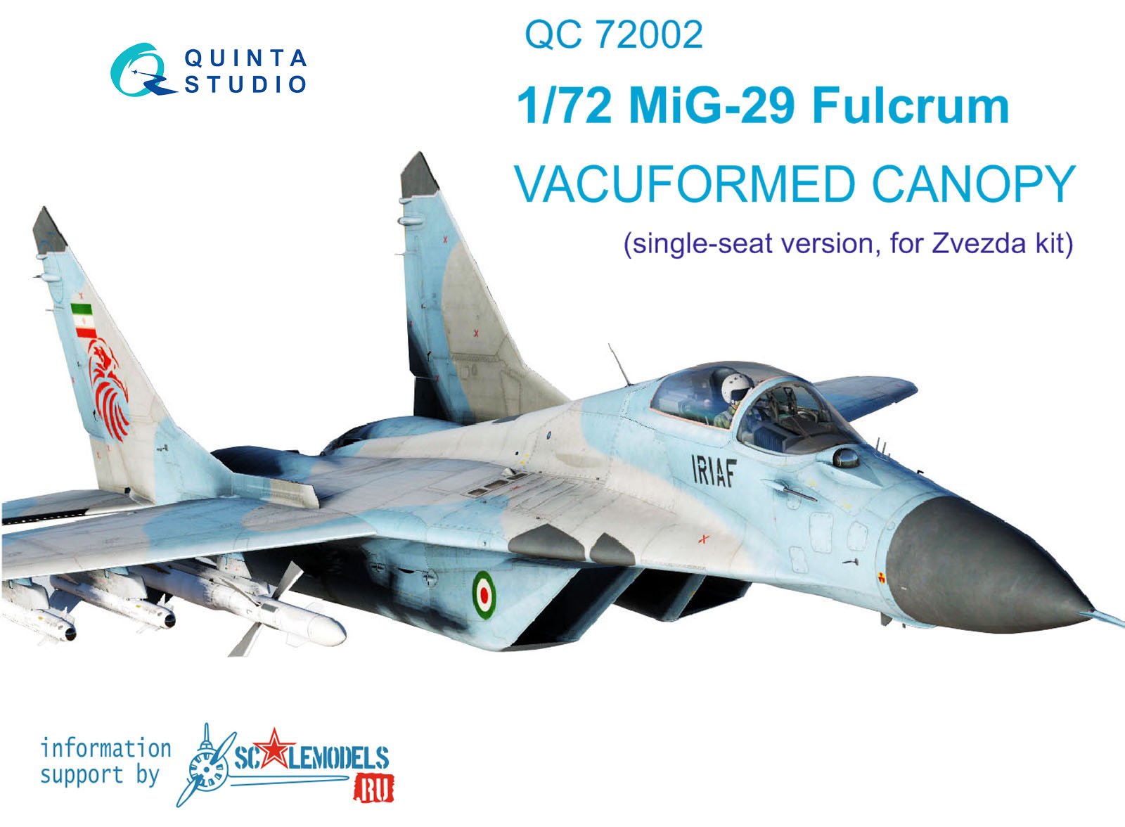 MiG-29 vacuuformed clear canopy, 2 pcs, (for 7278,  7309 Zvezda kit)