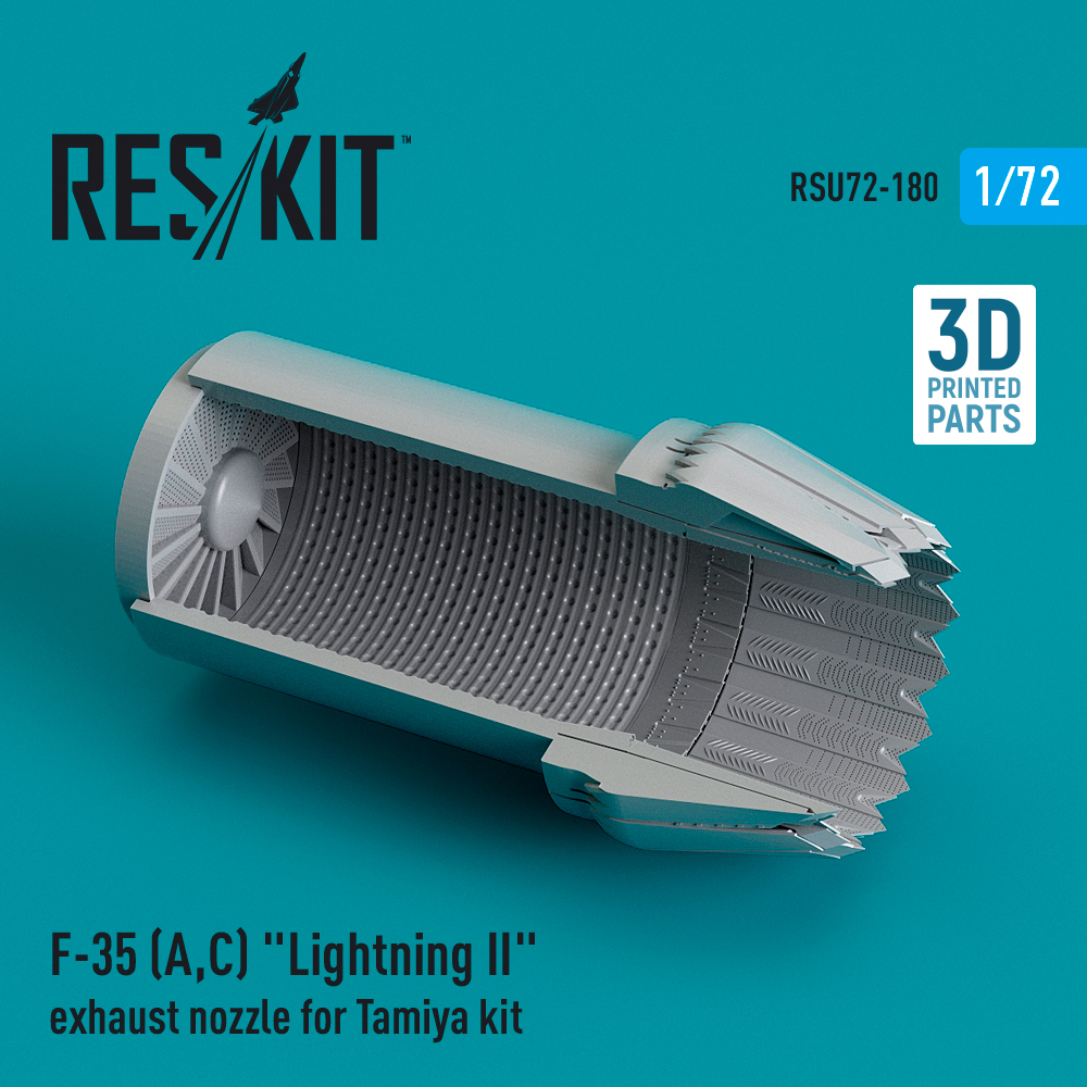 Additions (3D resin printing) 1/72 Lockheed-Martin F-35A/F-35C Lightning II exhaust nozzle (ResKit)