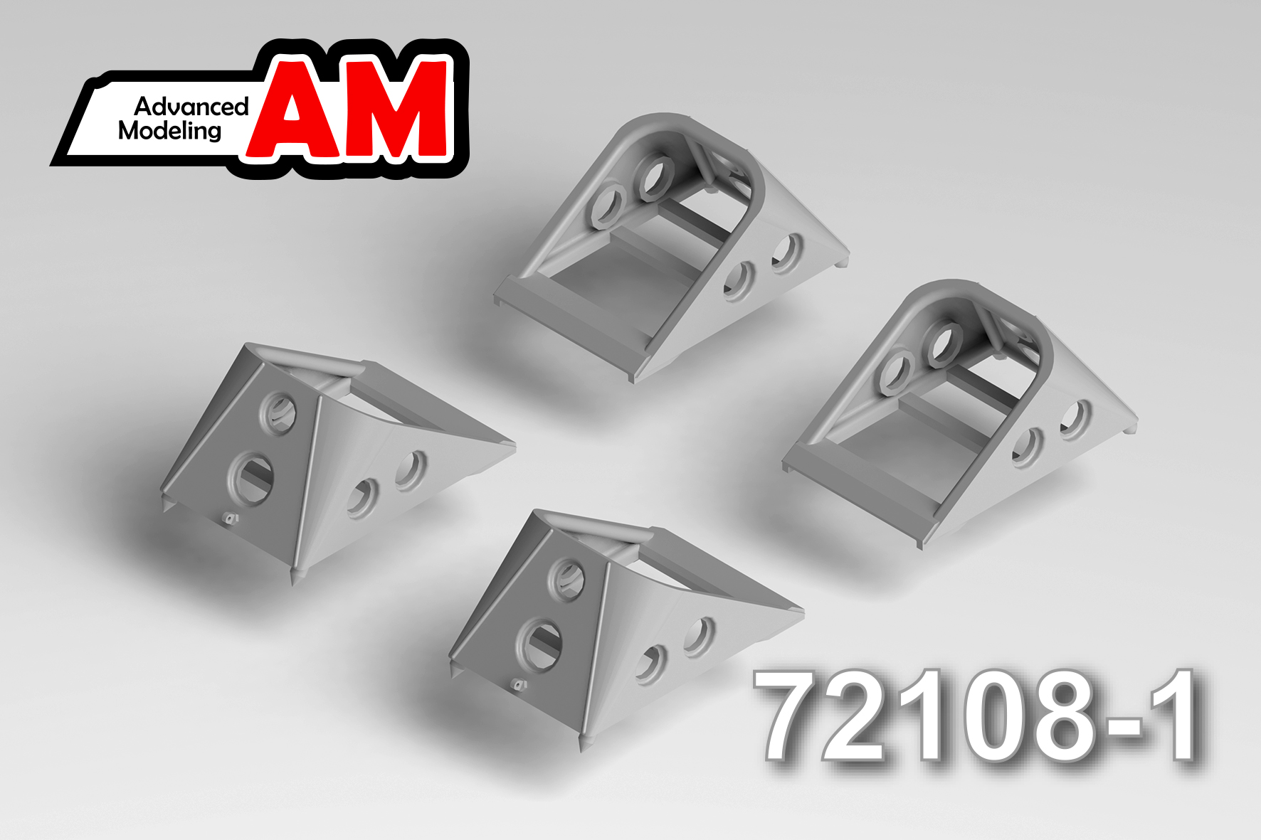 Additions (3D resin printing) 1/72 Set of chassis wheel pads type 2 "wide" (6 pieces) (Advanced Modeling) 