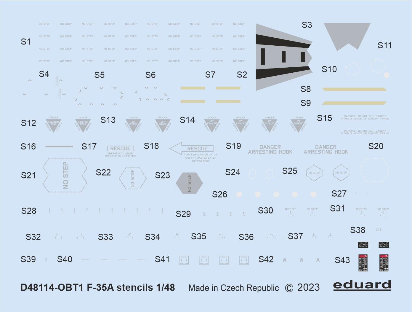 Decal 1/48 F-35A stencils (TAM)