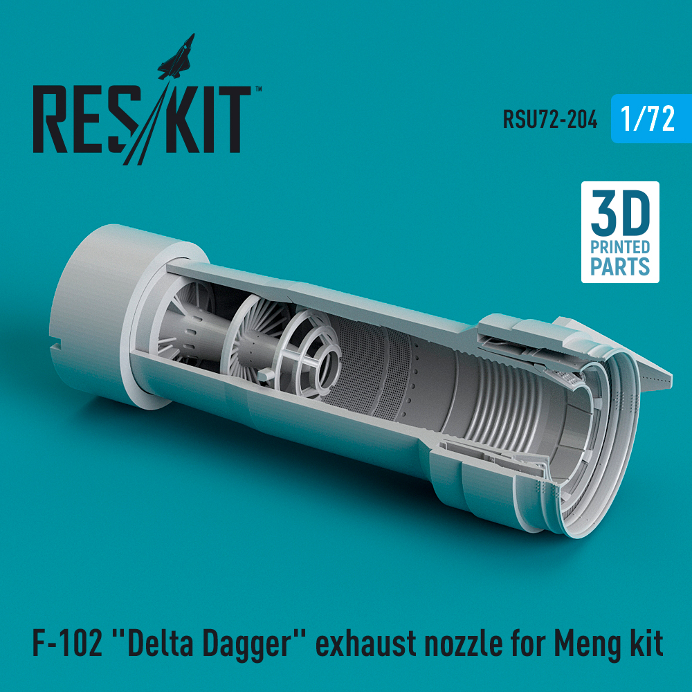 Additions (3D resin printing) 1/72 Convair F-102A Delta Dagger exhaust nozzle (ResKit)