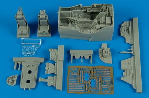 Additions (3D resin printing) 1/48 de Havilland Sea Vixen cockpit set (designed to be used with Airfix kits)