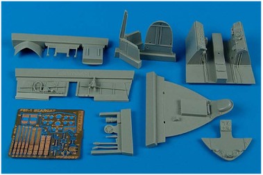 Additions (3D resin printing) 1/32 Grumman F8F-1 Bearcat cockpit set (designed to be used with Trumpeter kits)