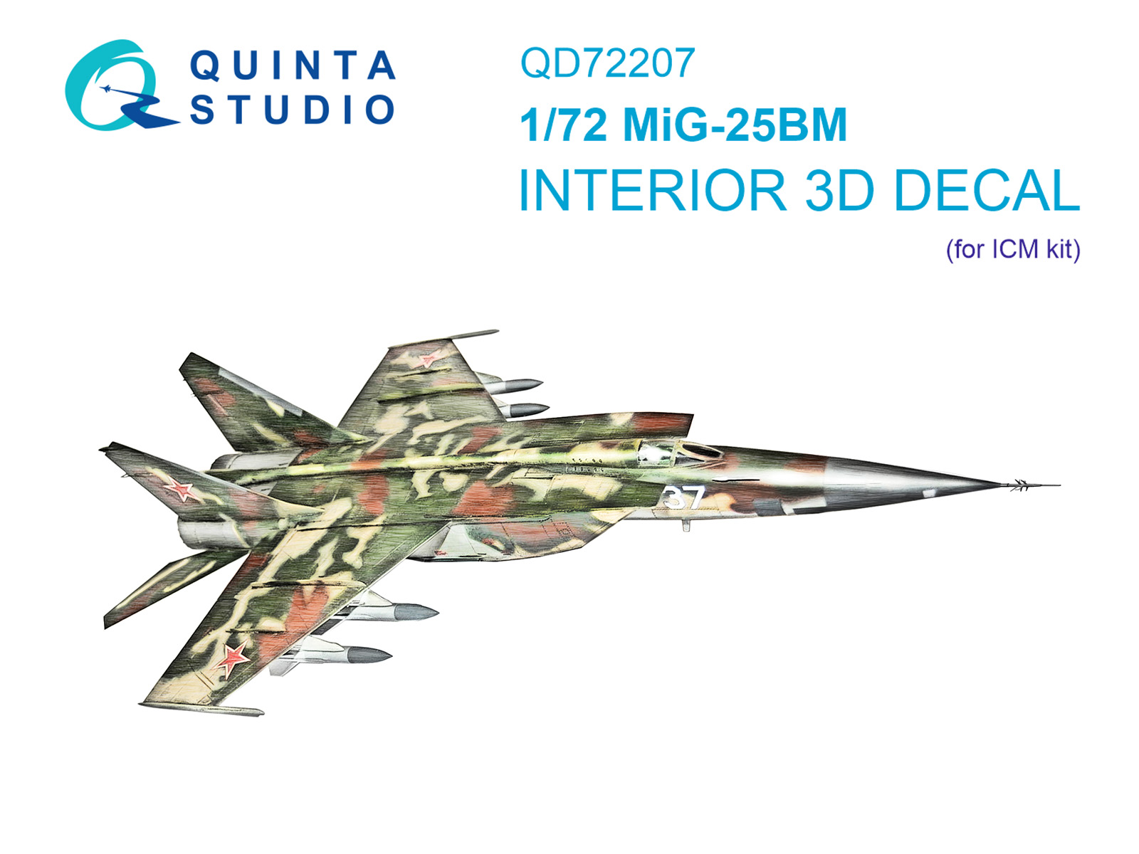 MiG-25BM 3D-Printed & coloured Interior on decal paper (ICM)