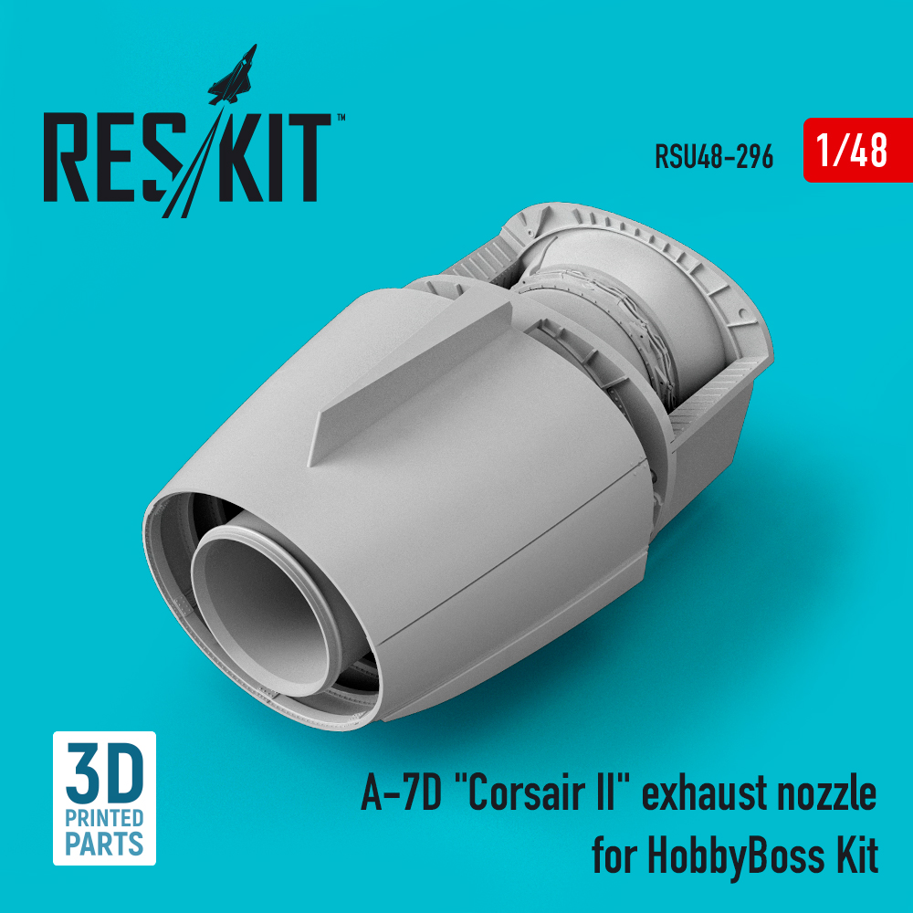 Additions (3D resin printing) 1/48 LTV A-7D Corsair II exhaust nozzle (ResKit)