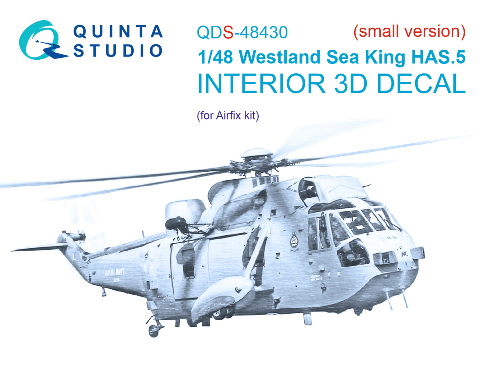 Westland Sea King HAS.5 3D-Printed & coloured Interior on decal paper (Airfix) (Small version)