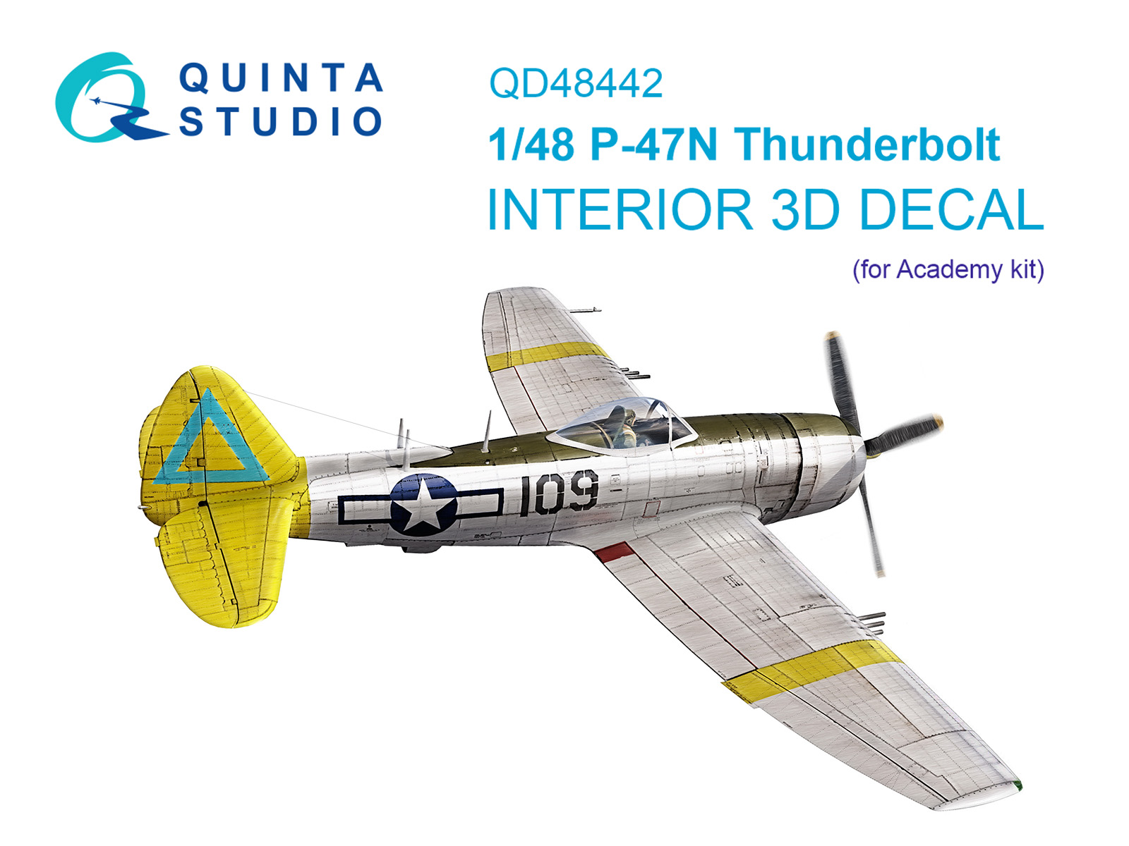 P-47N Thunderbolt 3D-Printed & coloured Interior on decal paper (Academy)