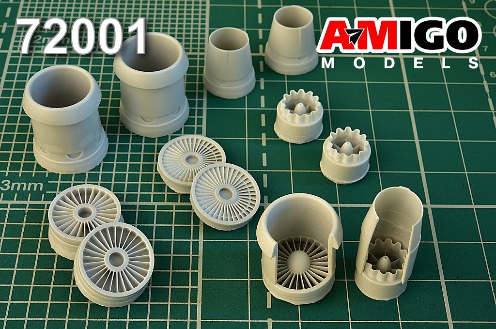 Additions (3D resin printing) 1/72 D-30 turbojet engine Tu-134A3/B3 (Amigo Models) 
