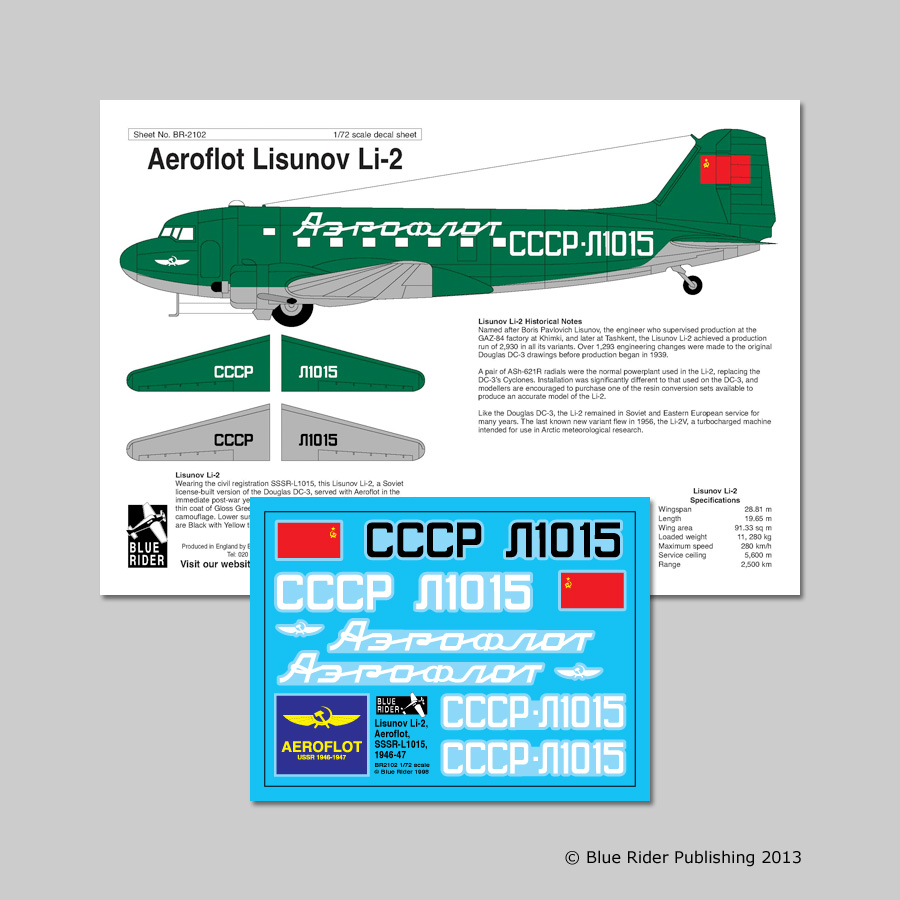 Decal 1/72 Lisunov Li-2 (Blue Rider)