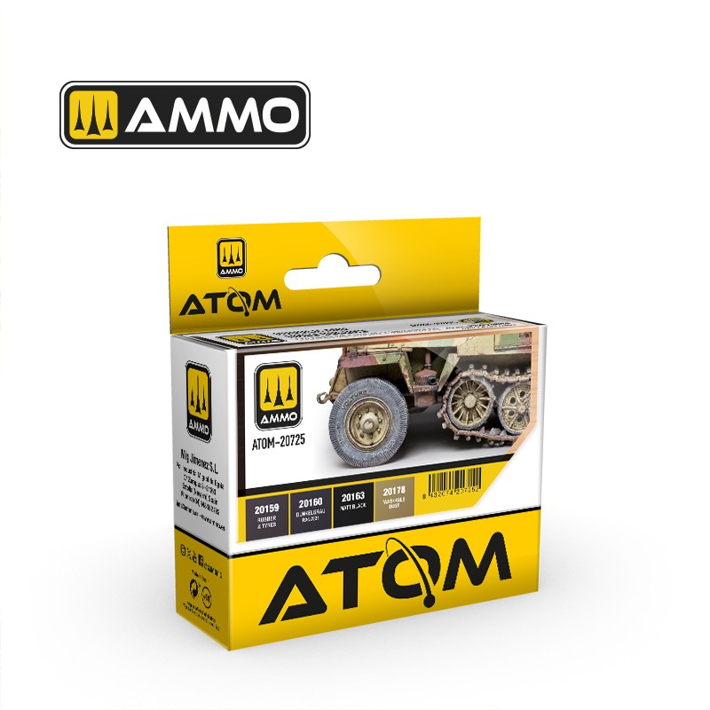 ATOM Rubber and Tires colors Set 20 ml x 4 (Ammo Mig)