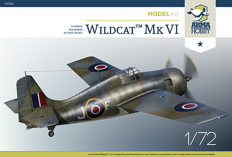 Model kit 1/72 Grumman Wildcat Mk.VI (Arma Hobby)