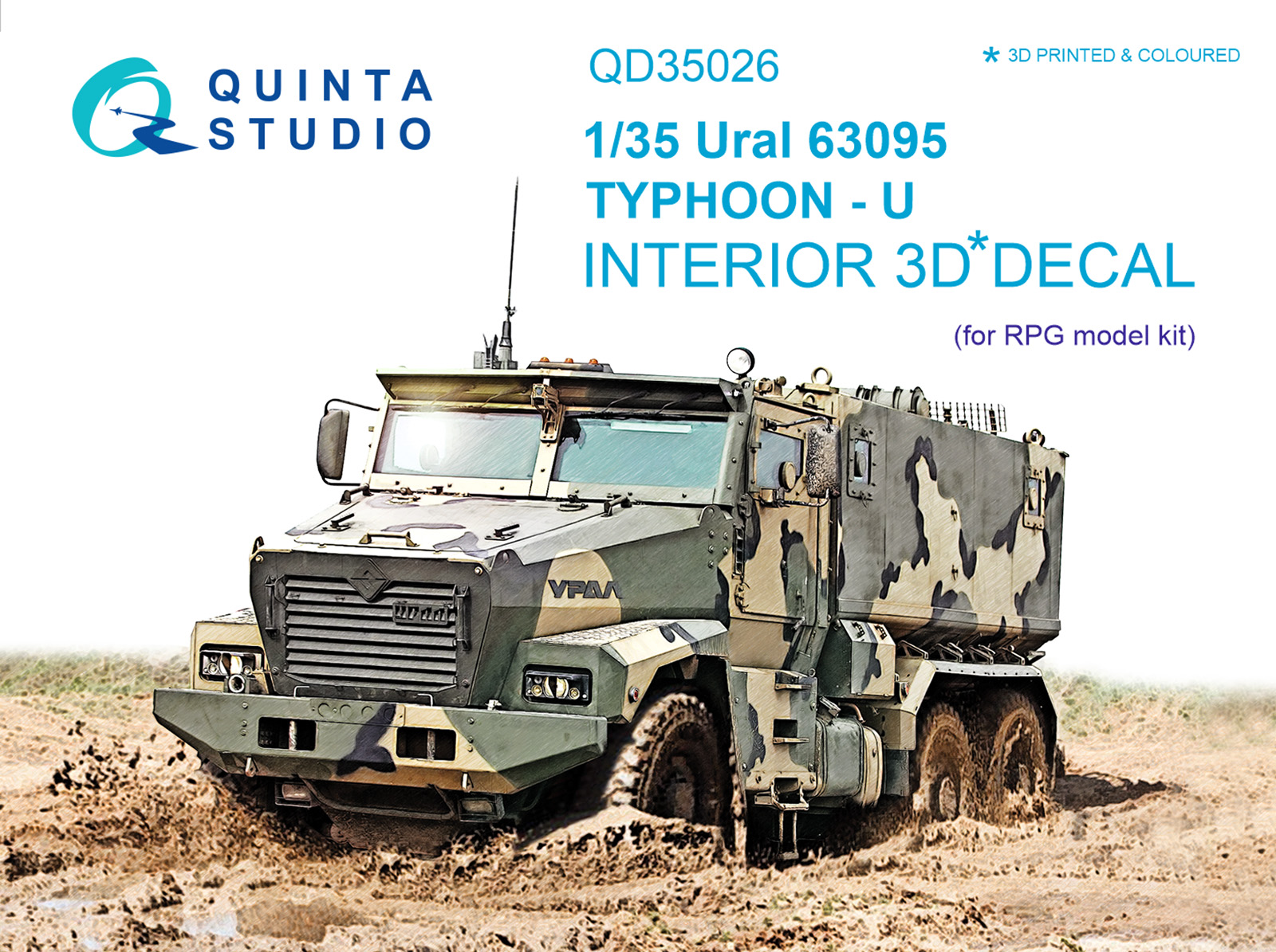  Ural 63095 TYPHOON-U 3D-Printed & coloured Interior on decal paper (for RPG-model kit)