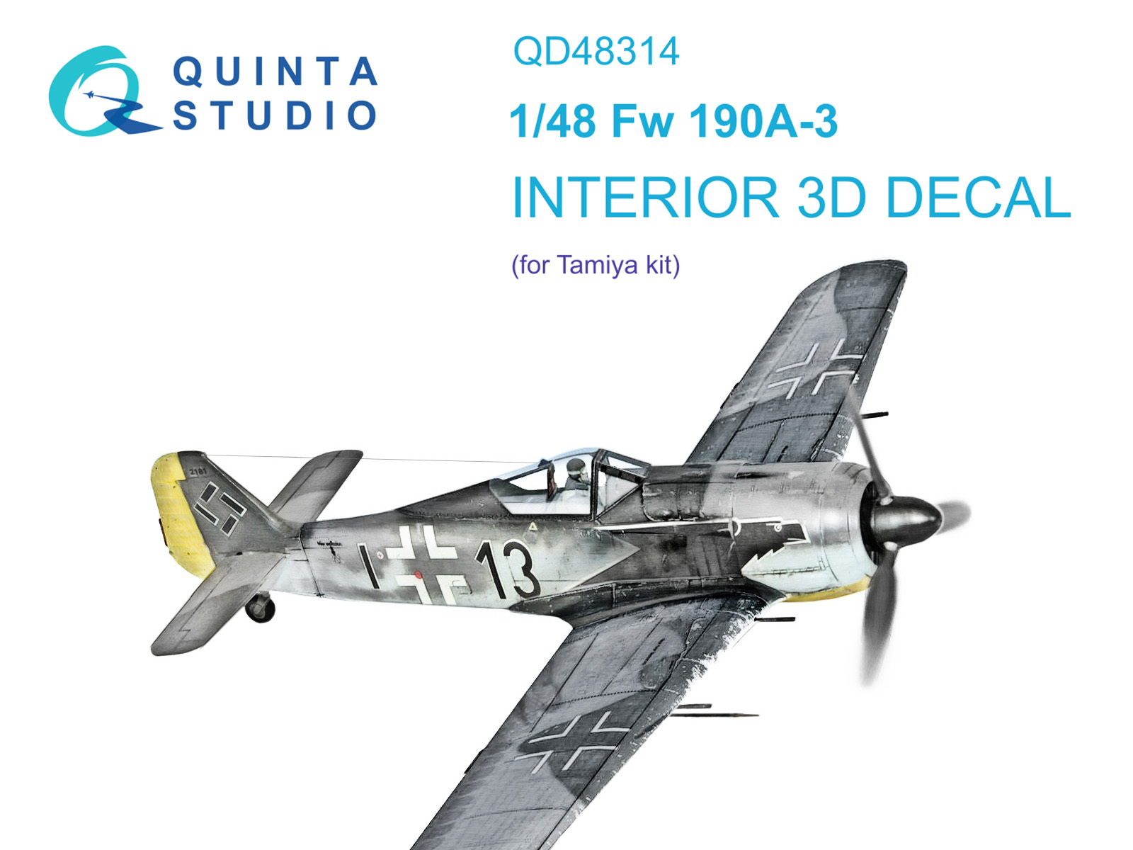 Fw 190A-3 3D-Printed & coloured Interior on decal paper (Tamiya)
