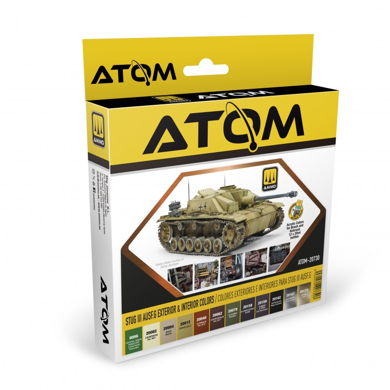 ATOM STUG III Ausf.G Exterior & Interior Colors Set 20ml x12 (Ammo Mig)