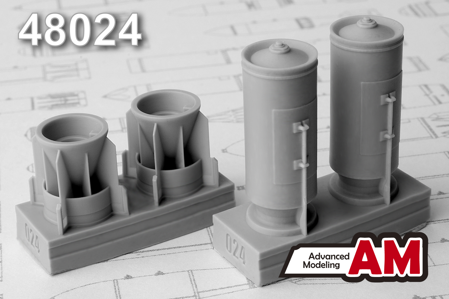 Additions (3D resin printing) 1/48 RBC-500 SHOAB-05 single bomb cassette (Advanced Modeling) 