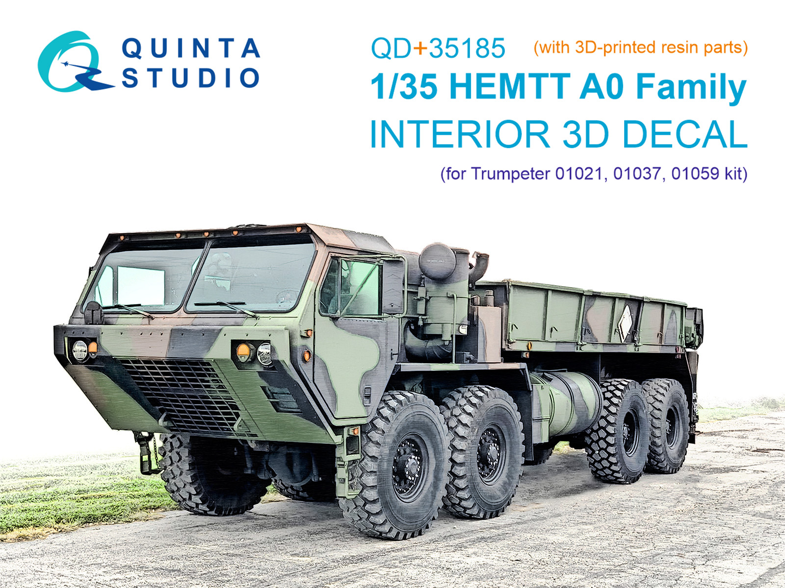 HEMTT A0 Family 3D-Printed & coloured Interior on decal paper (Trumpeter) (with 3D-printed resin parts) 