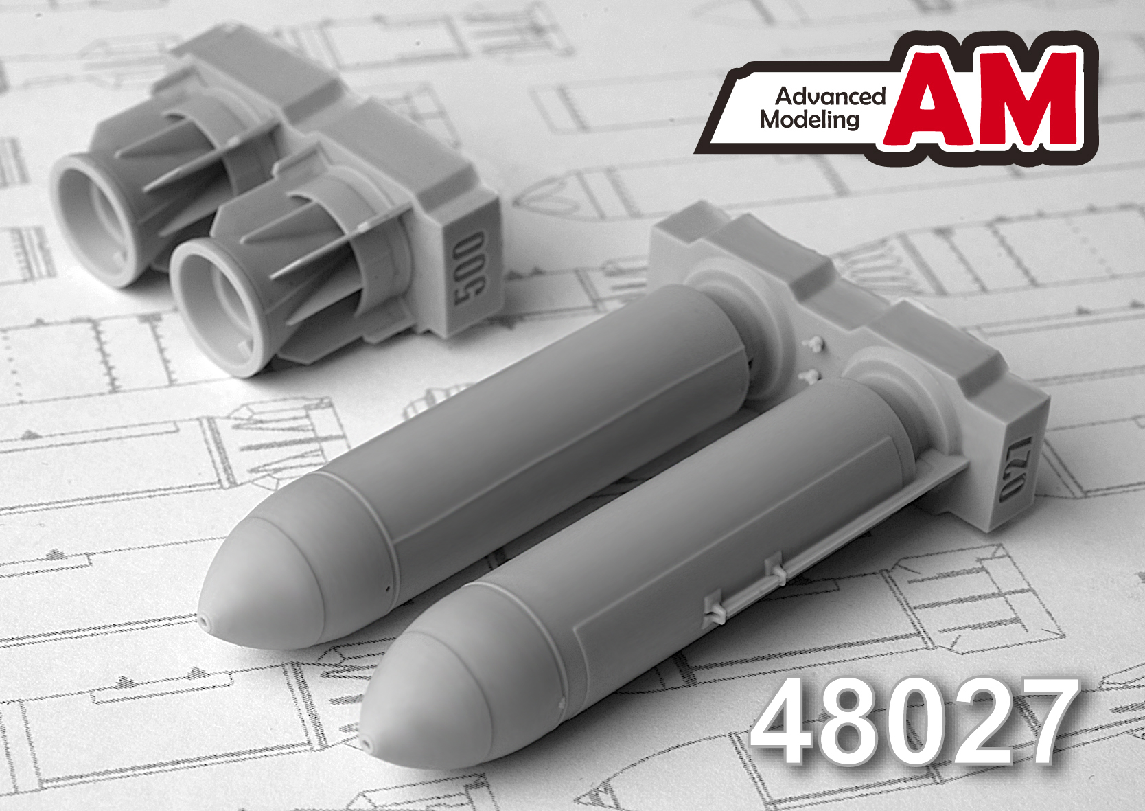 Additions (3D resin printing) 1/48 RBK-500 AO-2,5 RTM Cluster Bomb (Advanced Modeling) 