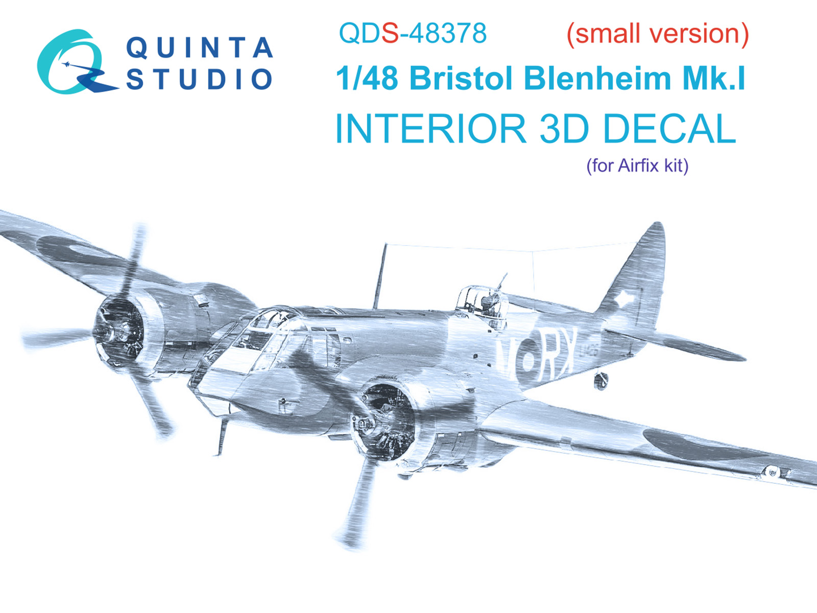 Bristol Blenheim Mk.I 3D-Printed & coloured Interior on decal paper (Airfix) (Small version)