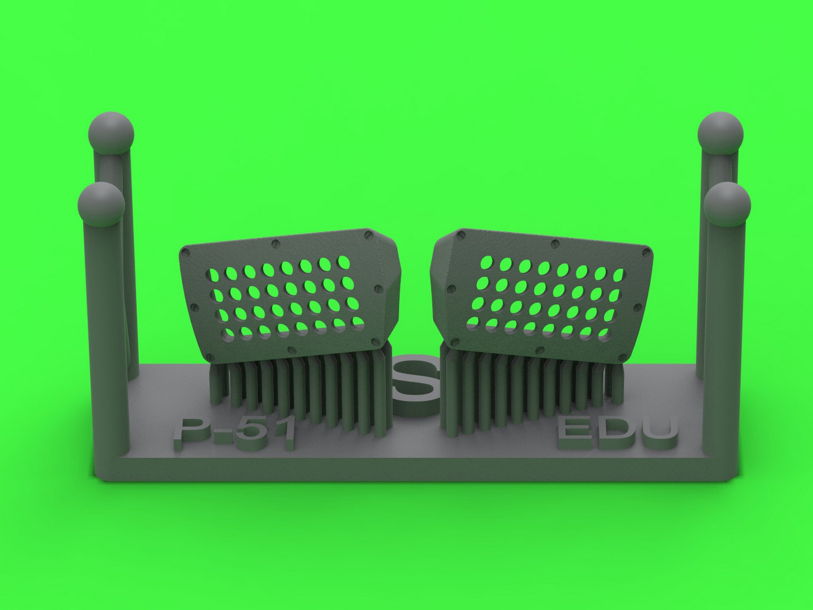 Aircraft detailing sets (resin) 1/48 P-51 Mustang - carburator air filter cover - standard holed type (Eduard)