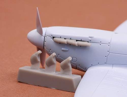 Additions (3D resin printing) 1/72 Supermarine Spitfire Mk.I/Mk.II exhaust (round) (designed to be used with Airfix kits)