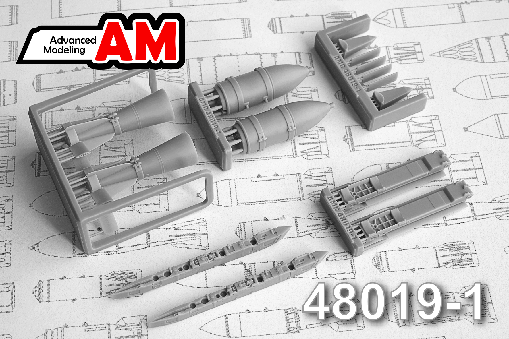 Additions (3D resin printing) 1/48 FAB-500 M-62 UMPK High-Explosive 500 kg bomb (Advanced Modeling) 