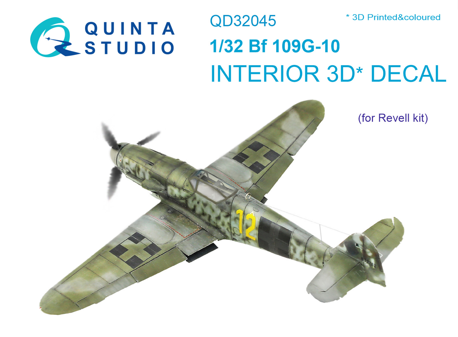 Bf 109G-10 3D-Printed & coloured Interior on decal paper (for Revell kit)