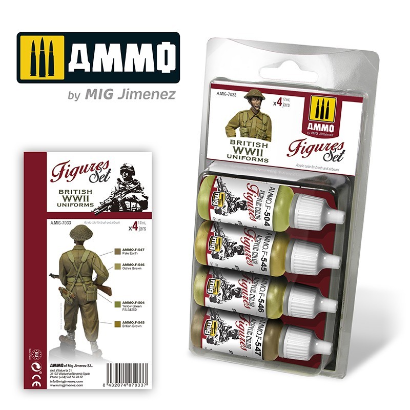 British WWII Uniforms Figures Set (Ammo Mig) (4x17ml) 