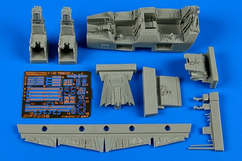 Additions (3D resin printing) 1/72 Grumman F-14D Tomcat cockpit set (designed to be used with Fujimi kits)