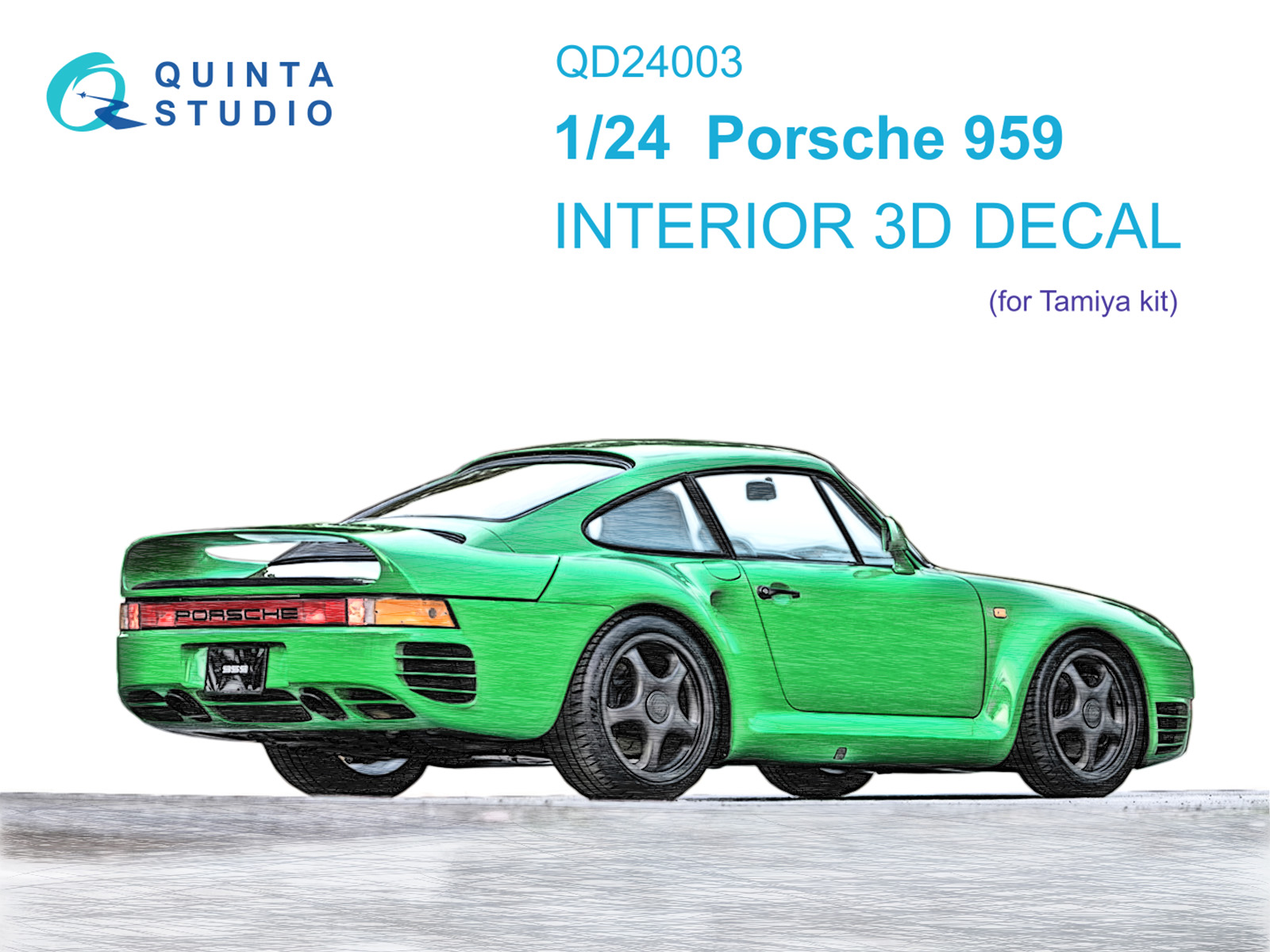Porsche 959 3D-Printed & coloured Interior on decal paper (Tamiya)