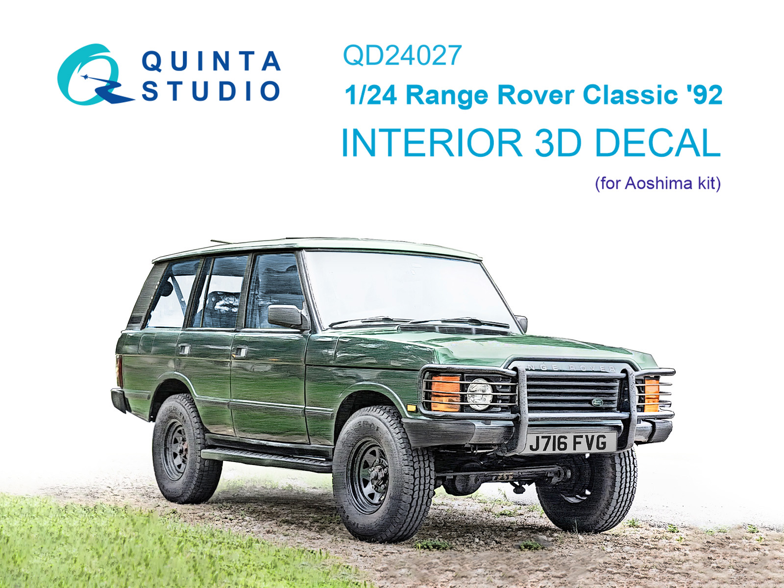 Range Rover Classic '92 3D-Printed & coloured Interior on decal paper (Aoshima)