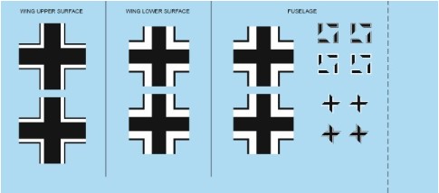 Decal 1/48 Decals Bf 109F-2 national insignia (EDU)
