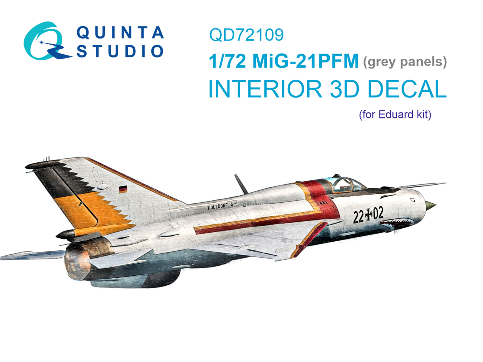 MiG-21PFM Gray panels 3D-Printed & coloured Interior on decal paper (Eduard)