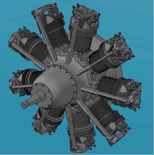 Additions (3D resin printing) 1/48 Bristol Pegasus III Late Engine (KepModels)