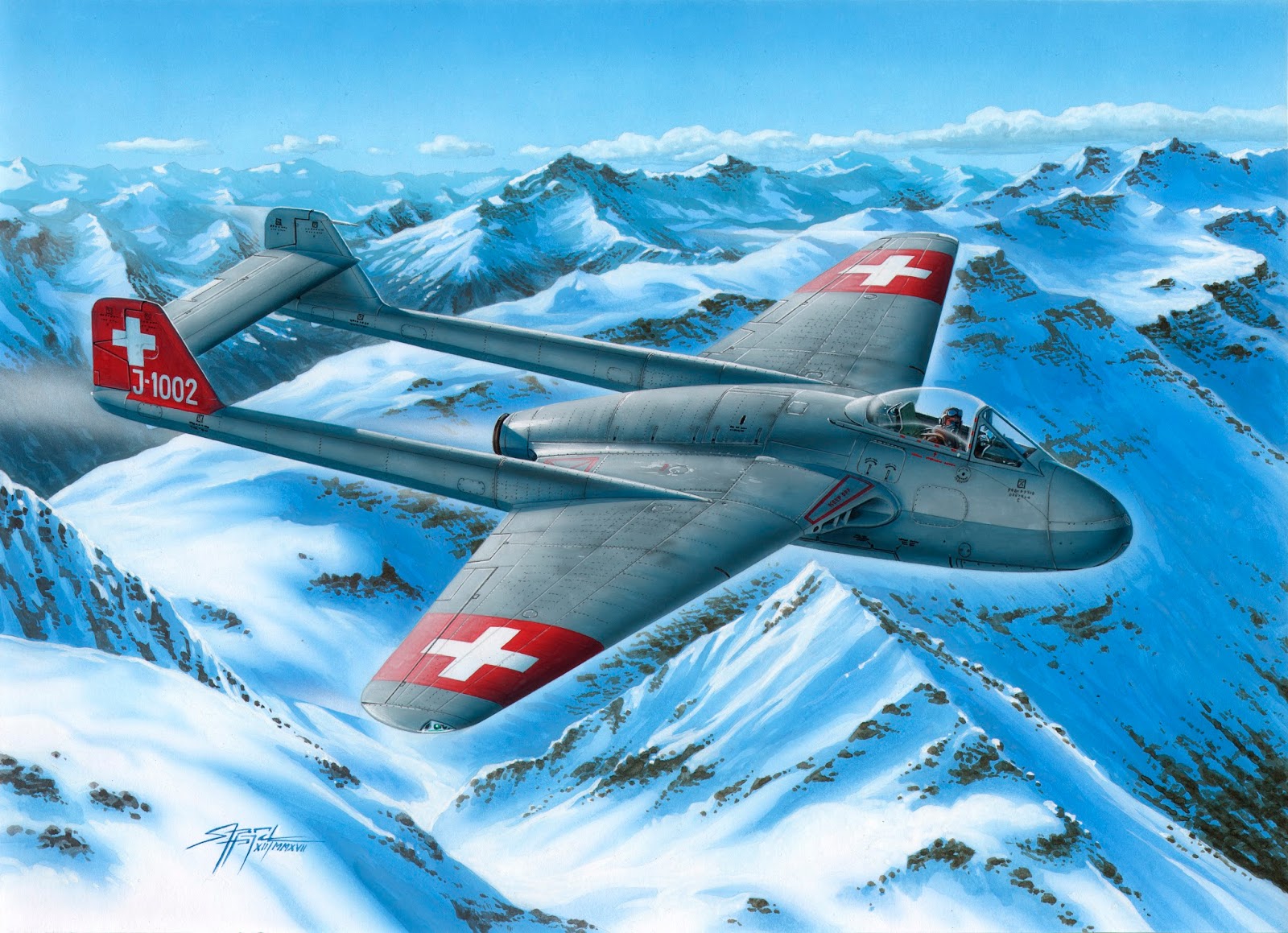 Model kit 1/72 DH.100 Vampire Mk.I (Sweden, Switzerland) (Special Hobby)