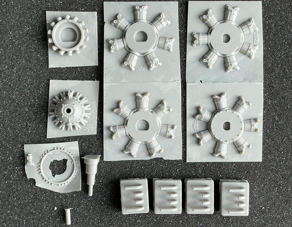 Additions (3D resin printing) 1/32 Aichi D3A1 Val Engine set (designed to be used with Infinity Models kits)