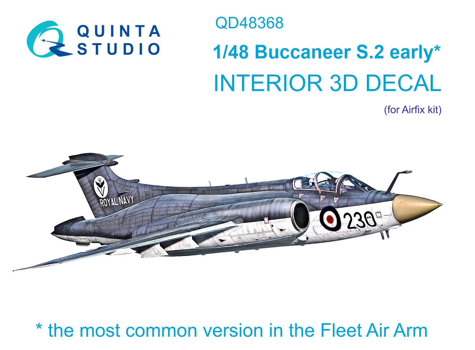Buccaneer S.2 early 3D-Printed & coloured Interior on decal paper  (Airfix)