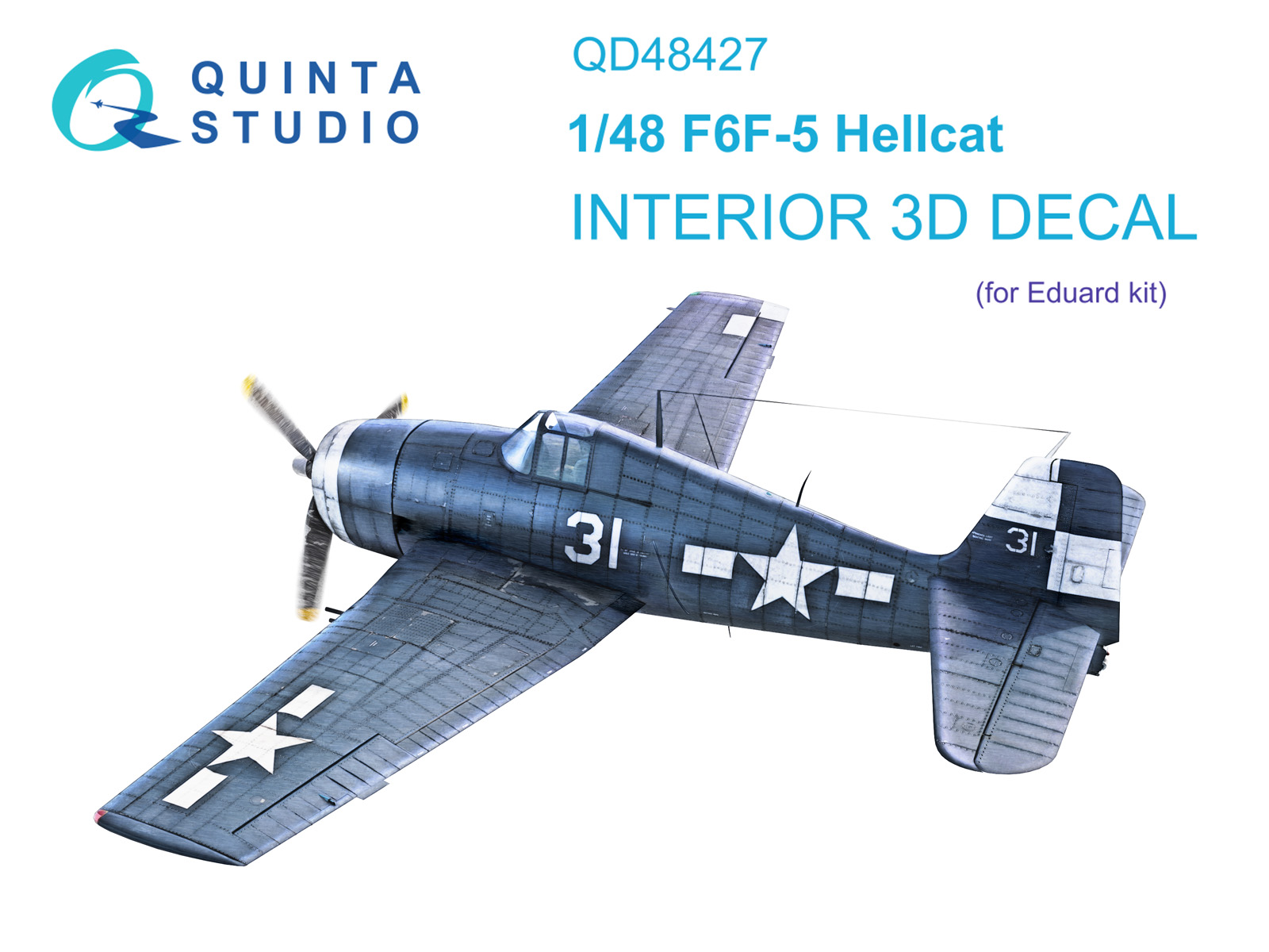 F6F-5 Hellcat 3D-Printed & coloured Interior on decal paper (Eduard)
