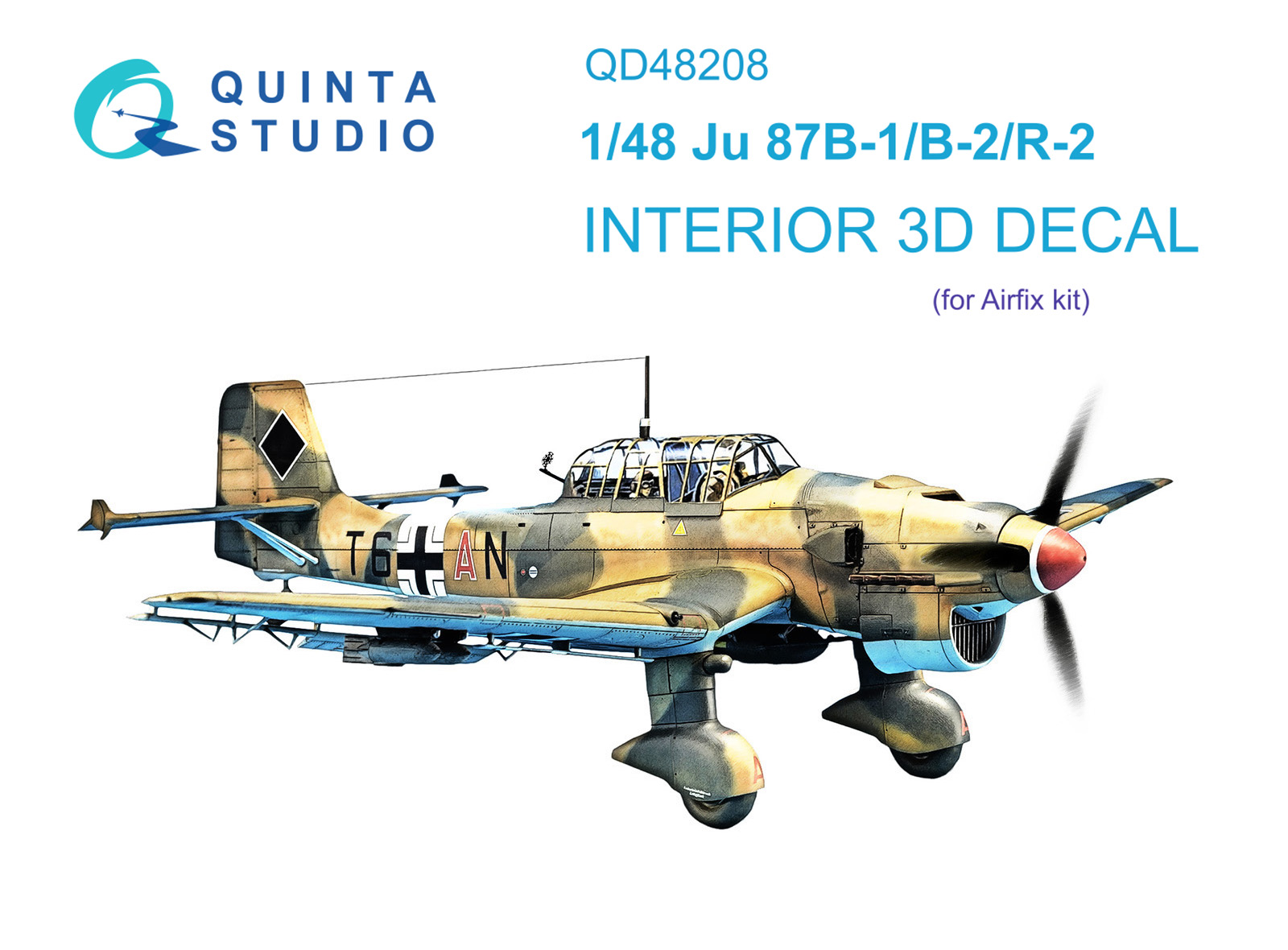 Ju 87B-1/B-2/R-2 3D-Printed & coloured Interior on decal paper (Airfix)