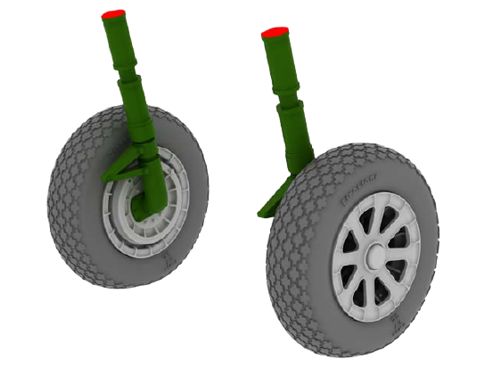 Additions (3D resin printing) 1/32       Vought F4U-1 Corsair Bird Cage wheels with weighted tyre effect (designed to be used with Tamiya kits) 