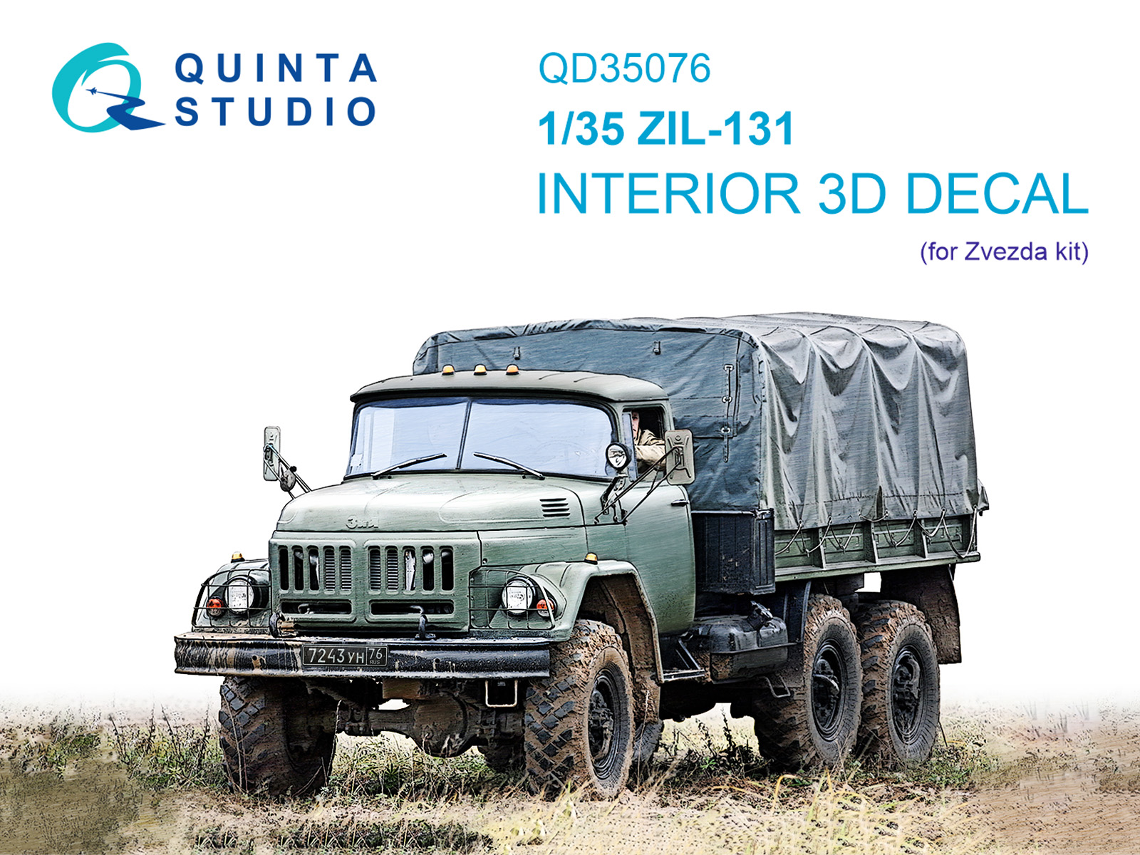 ZIL-131 3D-Printed & coloured Interior on decal paper (Zvezda)