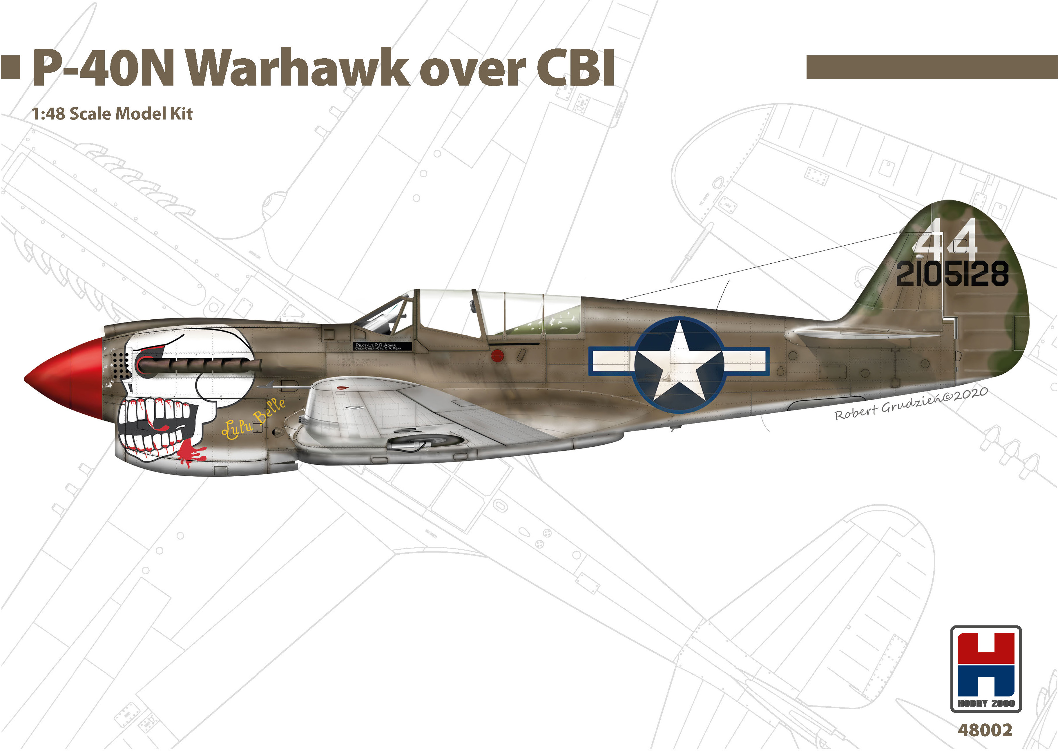Model kit 1/48 Curtiss P-40N Warhawk over CBI ex-Hasegawa + Cartograf decals  (Hobby 2000)