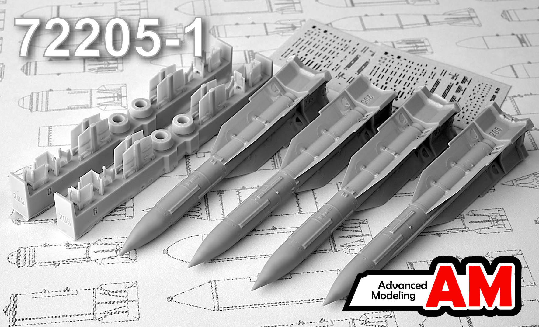 Additions (3D resin printing) 1/72 R-33 Air to Air missile (Advanced Modeling) 
